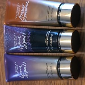 Victorias Secret bundle Love Spell, Love Spell Shimmer, Amber Romance 8oz lotion